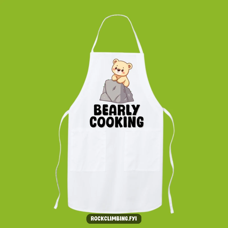 Funny Climbing Bear Cub Apron: Cook with Determination