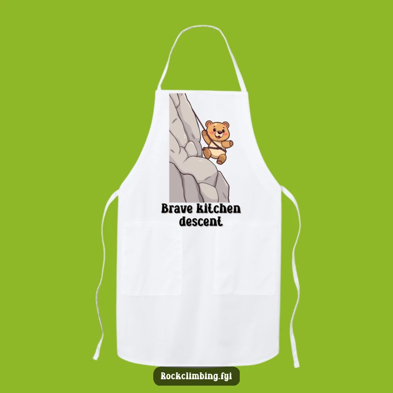 Funny Bear Rappelling Apron: Confident Chef Gear - Unique Cook Gift