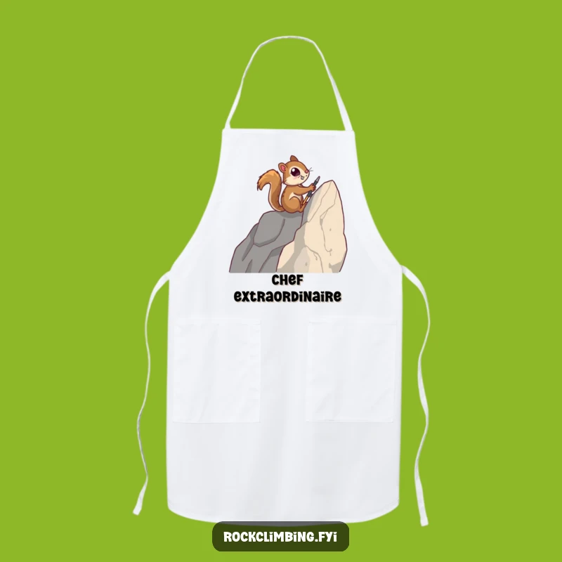 Funny Squirrel Rock Climber Apron: Cook with Determination - A Chef's Funny Gift
