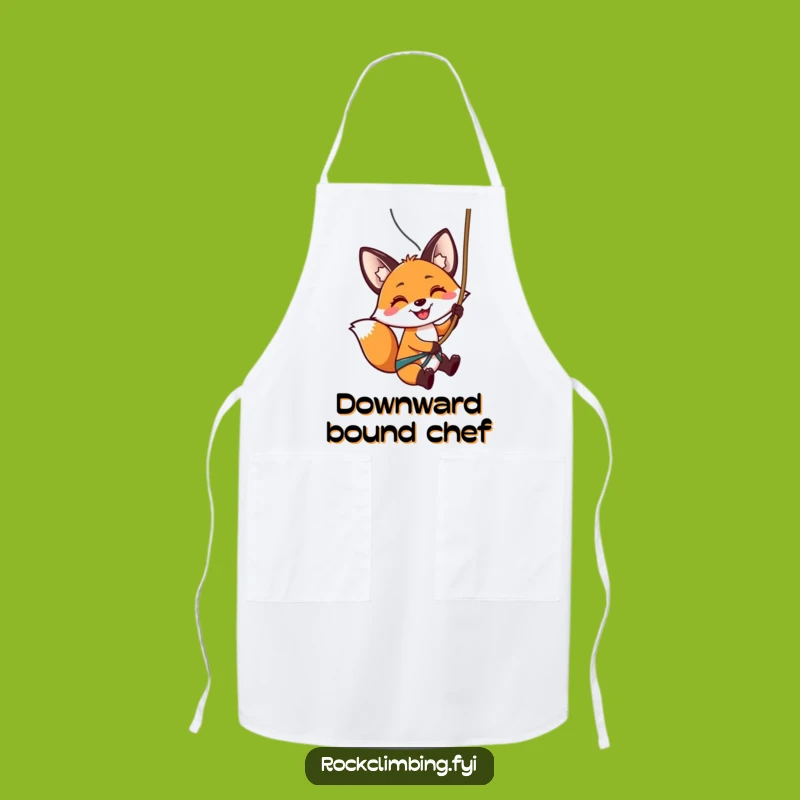 Funny Fox Rappelling Apron: Kitchen Descent, Humorous Cooking Gift