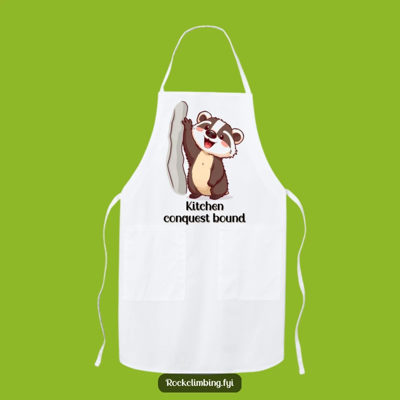 Funny Badger Climbing Apron: Cook with Hilarious Outdoor Spirit