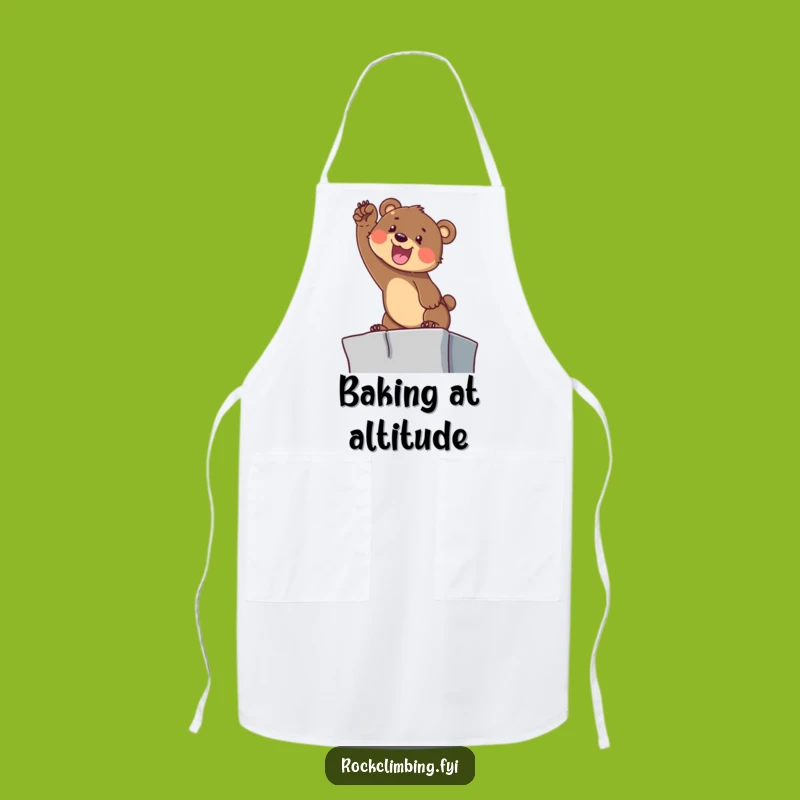 Funny Bear Cub Climbing Apron: Determined Chef's Helper, Perfect Gift!