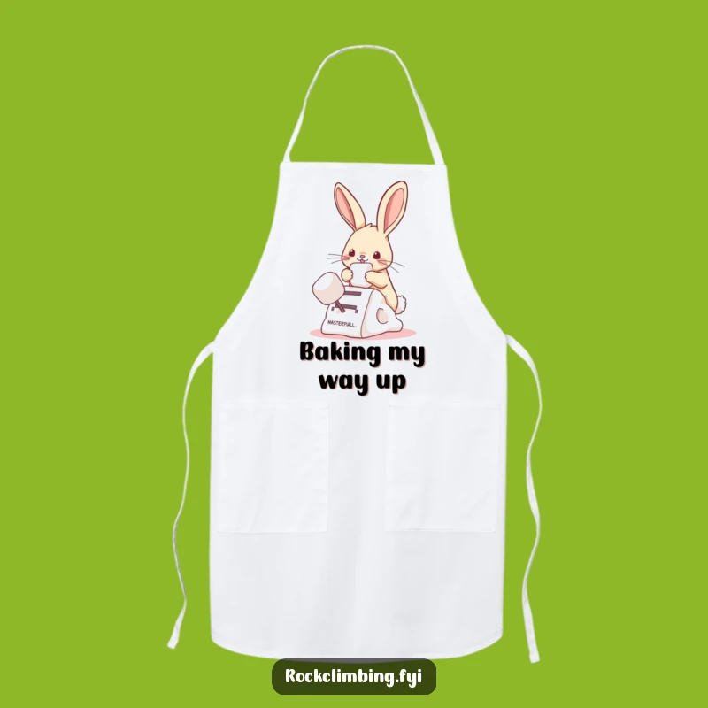 Funny Bunny Marshmallow Climb Apron: Bake with Playful Charm