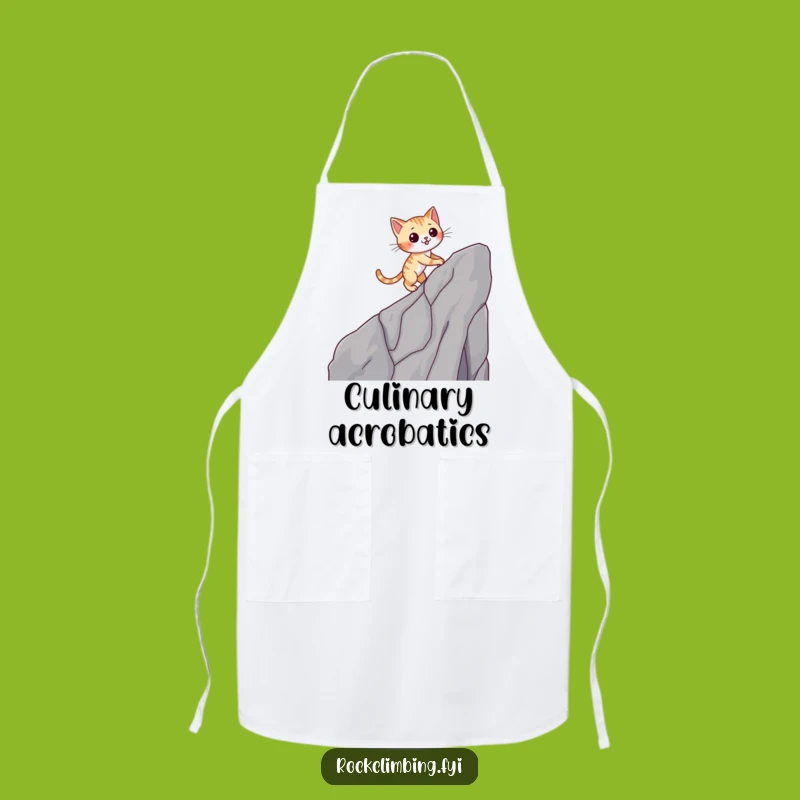 Funny Cat Cliff Climb Apron: Cook with Agility and Glee