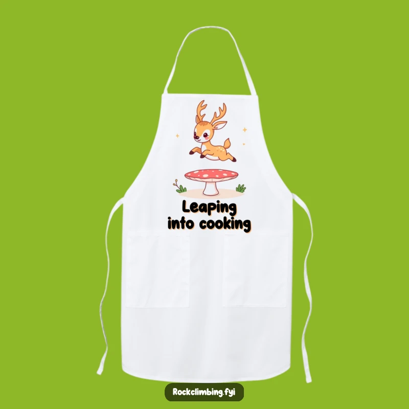 Funny Jumping Deer Mushroom Trampoline Apron - Cook with Hilarious Style