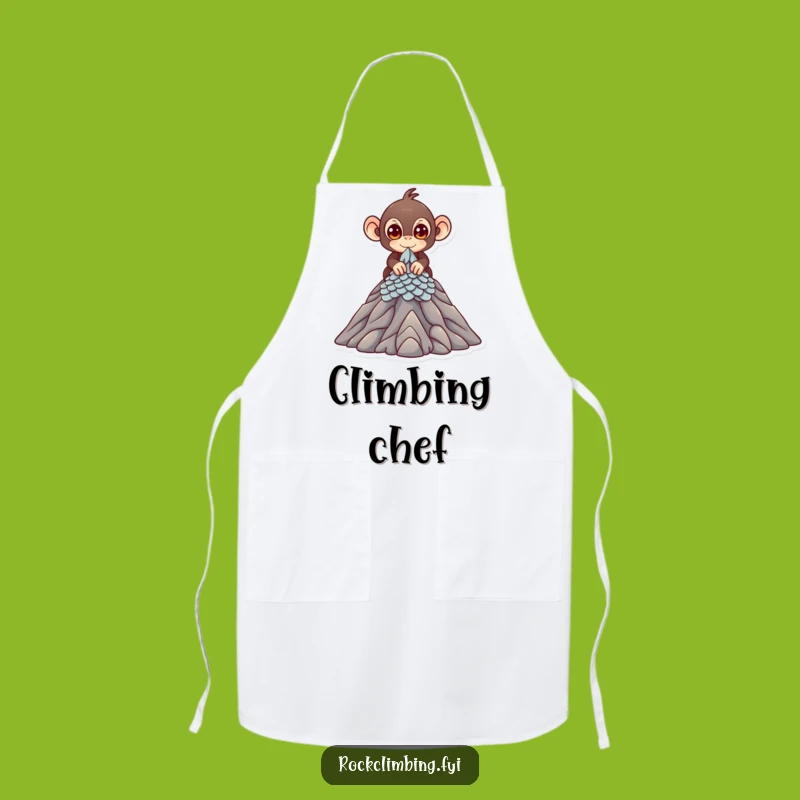Funny Monkey Climber Apron - Chef's Adventure, Perfect Kitchen Funny Gift!