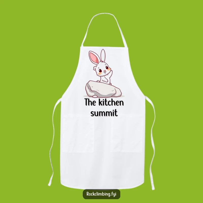 Funny Rabbit Climbing Apron: Cook with Curiosity in this Hilarious Kitchen Gear