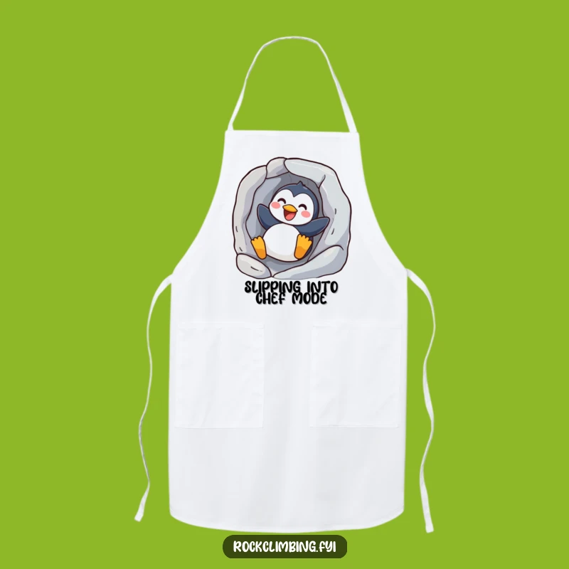 Funny Joyful Penguin Sliding Apron - Hilarious Kitchen Fun for Chefs