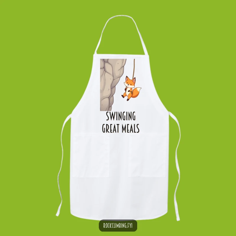 Funny Fox Rope Swing Apron: Playful Kitchen Fun - Unique Cook Gift
