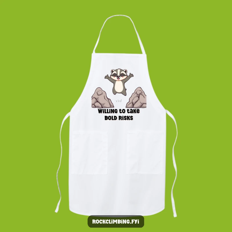 Funny Brave Badger Leaping Apron - Hilarious Kitchen Adventure Cooking Gift