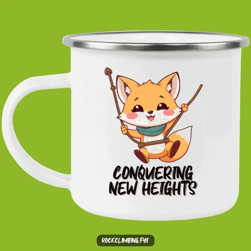 Adventure Funny Fox Rope Swing Camping Mug: Outdoors and Smiles