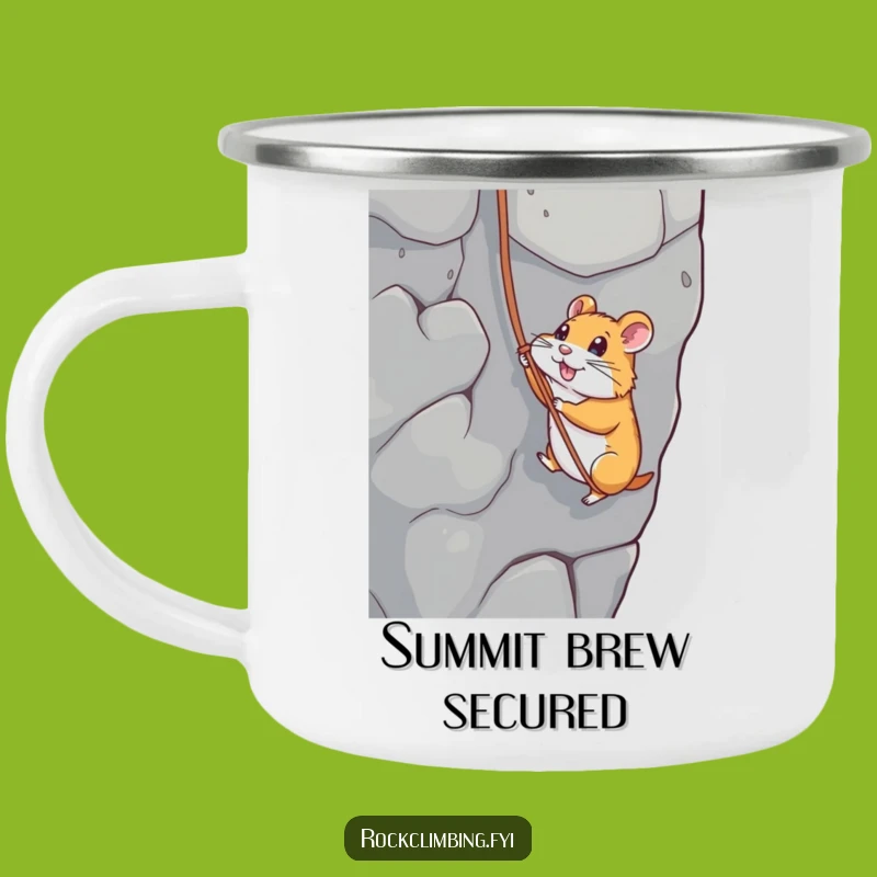 Funny Hamster Rappelling Camping Mug: Adventure Fuel for Your Outdoor Fun