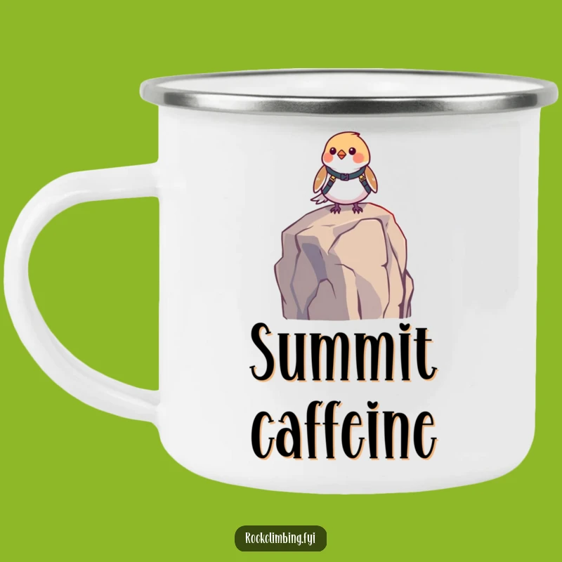 Funny Bird Harness Camping Mug: Adventure Brews at High Altitudes, Durable Funny Gift
