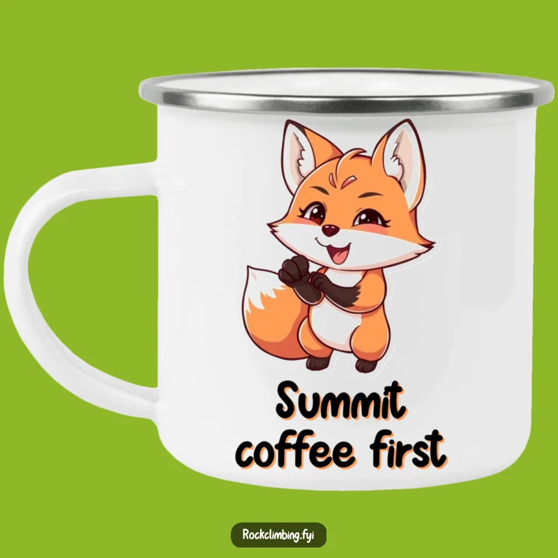 Funny Fox Climber Camping Mug - Hilarious Outdoor Drinkware for Adventurers
