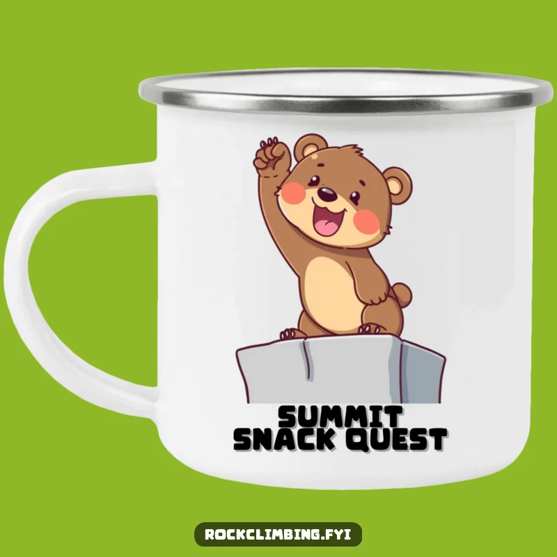 Funny Bear Cub Climbing Camping Mug: Adventure Fuel, Perfect Explorer Gift!