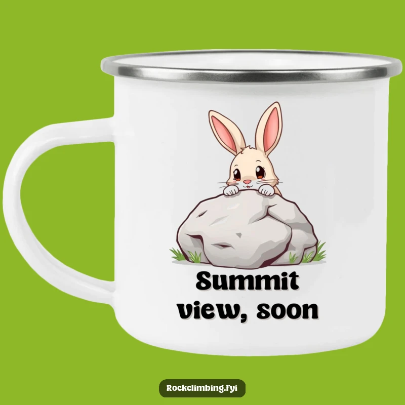 Funny Rabbit Boulder Camping Mug: Determined Explorer's Companion for Outdoors