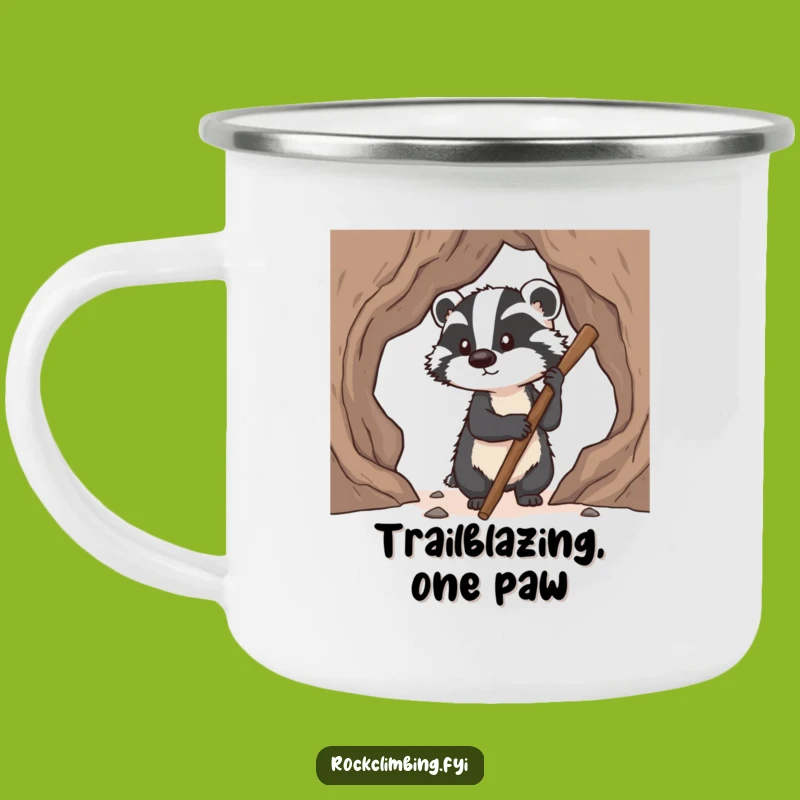 Funny Badger Camping Mug: Hilarious Companion for Determined Outdoor Adventures