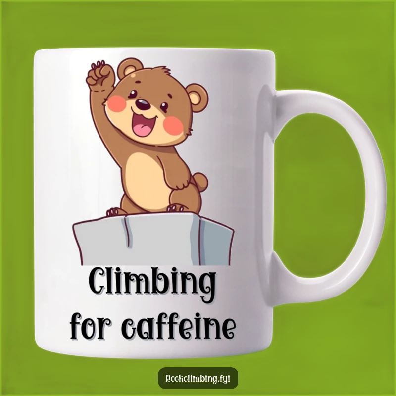 Funny Bear Cub Climbing Mug: Determined Adventure Gift for Reach-for-the-Stars!