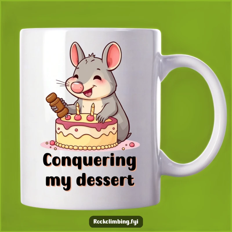 Funny Aardvark Cake Climber Mug: Conquer Your Dessert Dreams!