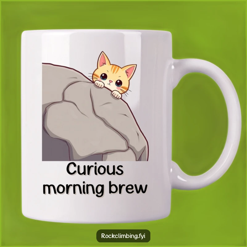 Funny Curious Cat Boulder Mug - Hilarious Pet Owner Gift for Explorer Cats