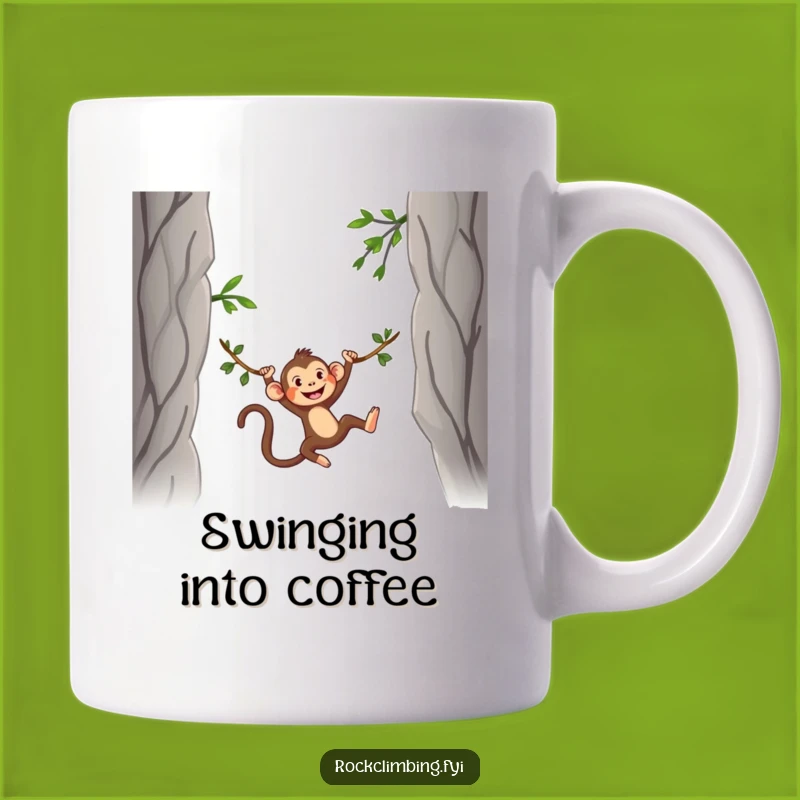 Funny Monkey Vine Swing Mug: Silly Adventure for Your Morning Sip