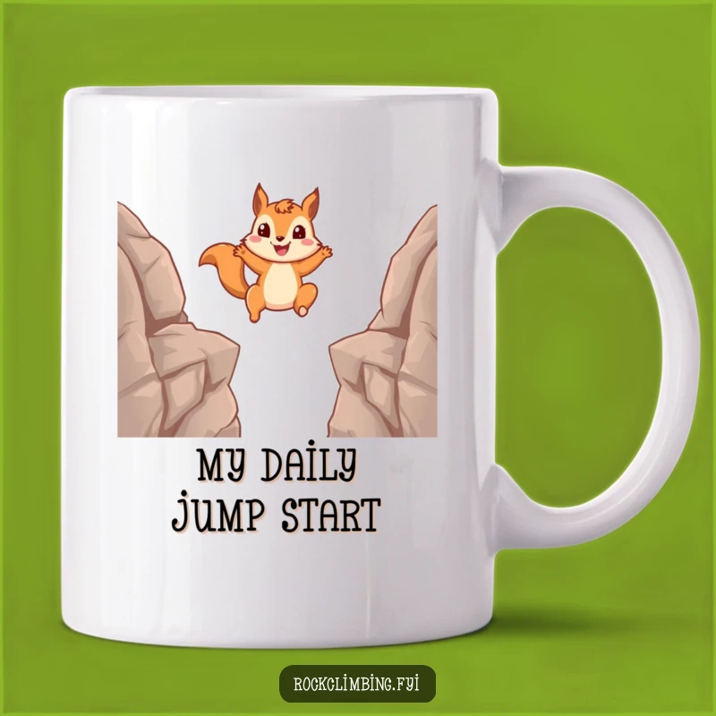 Funny Squirrel Leap Mug: Hilarious Adventure Gift for Outdoor Enthusiasts