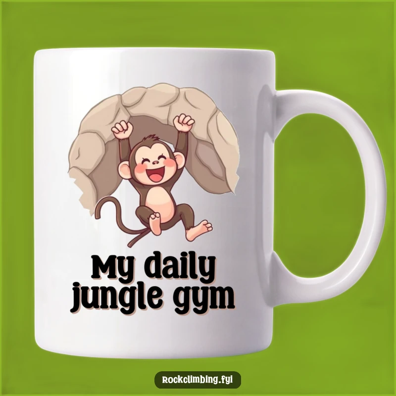 Funny Monkey Swings Joyfully Mug - Perfect Primate Gift for Adventurers!