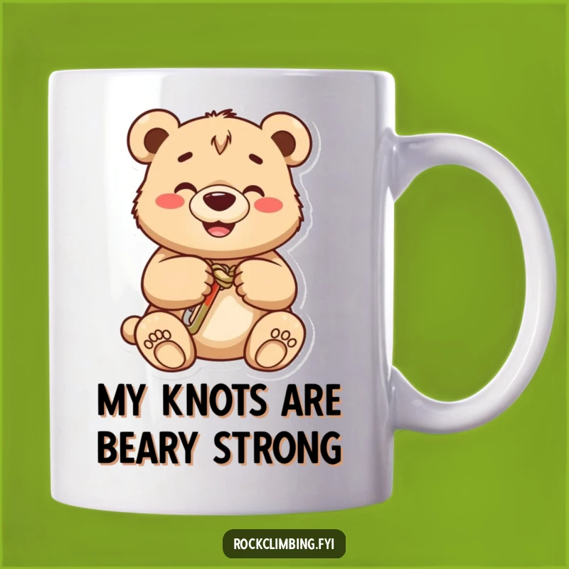 Funny Bear Cub Carabiner Knot Mug: Perfect Climbing Gift for Outdoorsy Fun!
