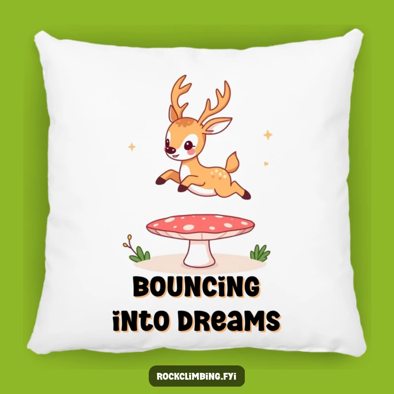 Funny Deer Mushroom Trampoline Pillow - Comfy & Hilarious Home Decor Accent