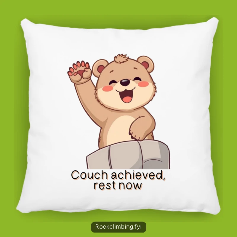 Funny Bear Cub Celebration Pillow: Comfy and Hilarious Joyful Decor
