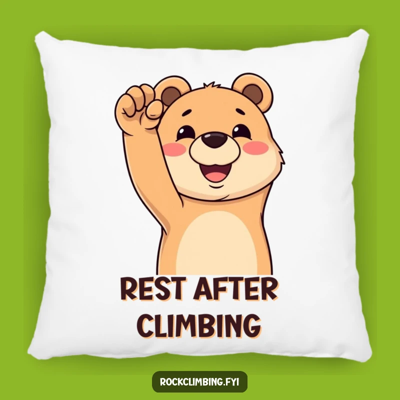 Funny Bear Climber Pillow: Cozy Comfort for Adventurers - A Hilarious Funny Gift