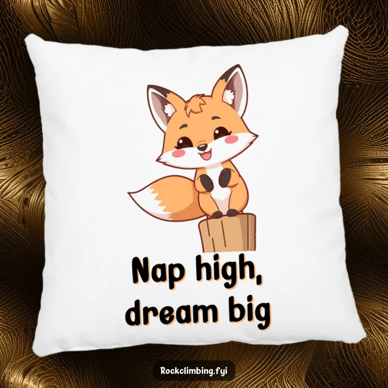 Funny Fox Pillow showcasing a cheerful fox with a wide, toothy grin, perched contentedly, bringing soft humor and charm.