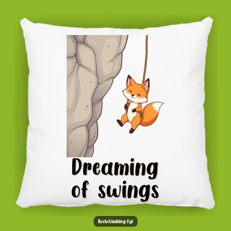 Funny Fox Rope Swing Pillow: Playful Crag Cushion - Cozy Gift