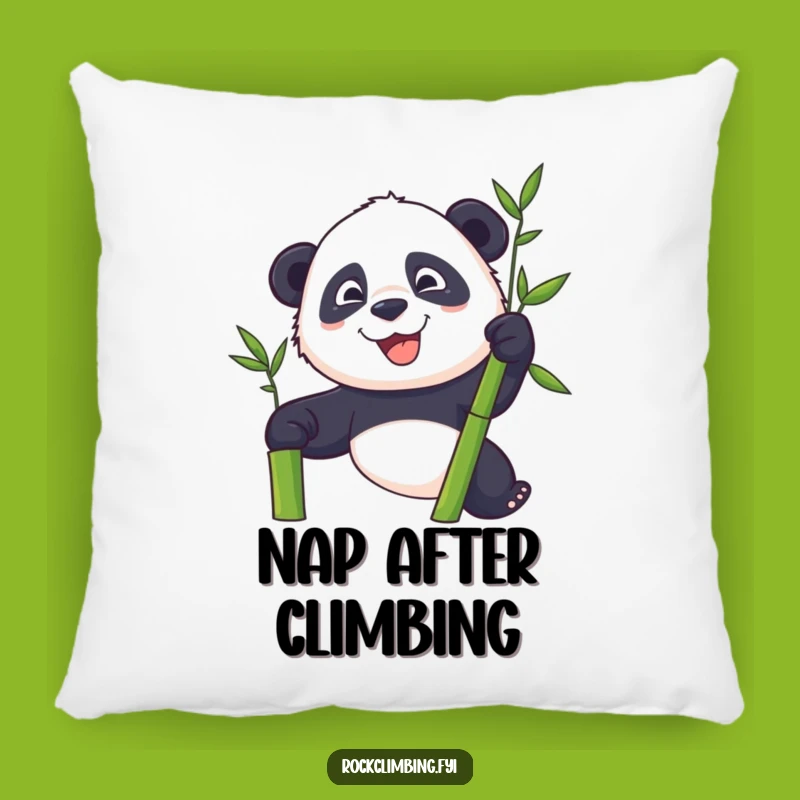 Funny Panda Climber Pillow - Cozy Bamboo Adventure Comfort