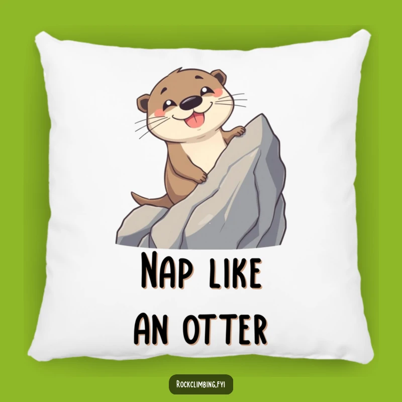 Funny Otter Climbing Pillow: Cozy Grin Cushion for Adventure Enthusiasts