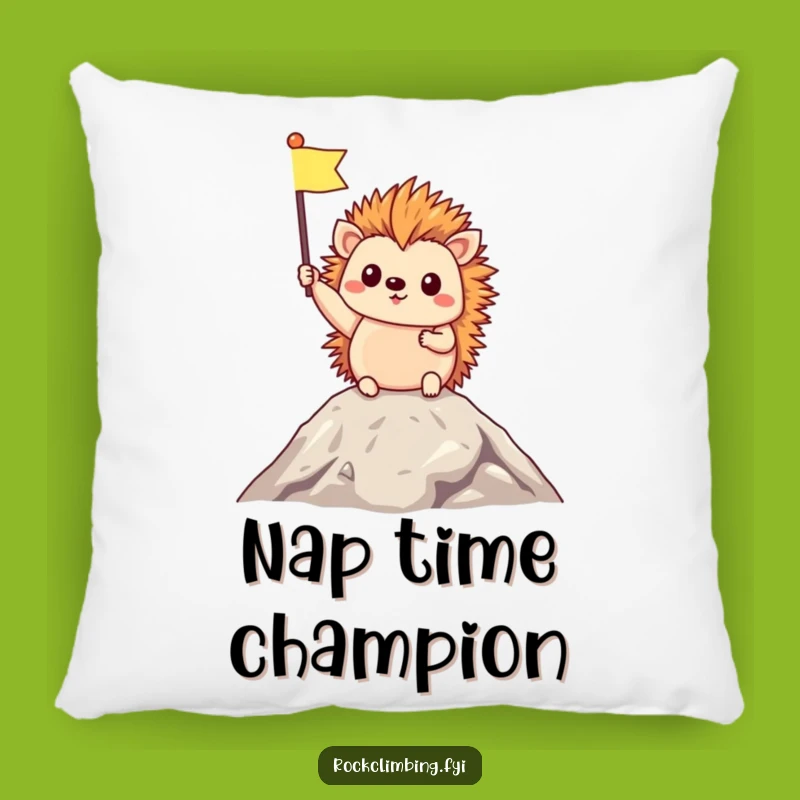 Funny Hedgehog Summit Pillow: Cozy Comfort for Your Triumphant Moments