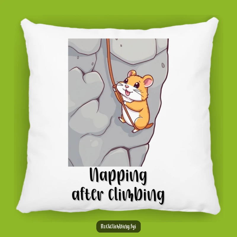Funny Hamster Rappelling Pillow: Cozy Comfort with a Hilarious Adventure Twist