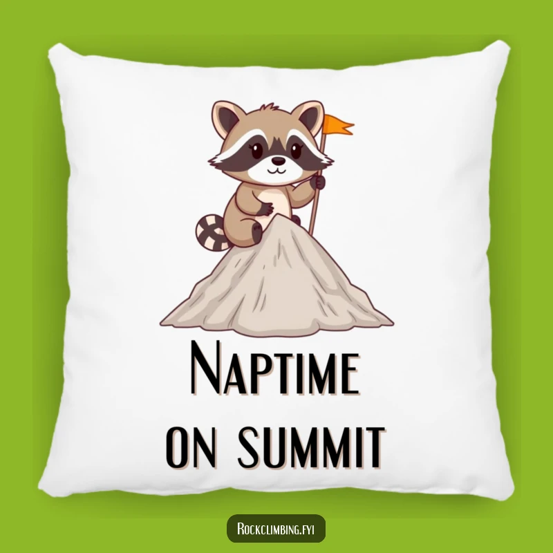 Funny Raccoon Explorer Pillow: Cozy Conquest, Adorable Funny Gift