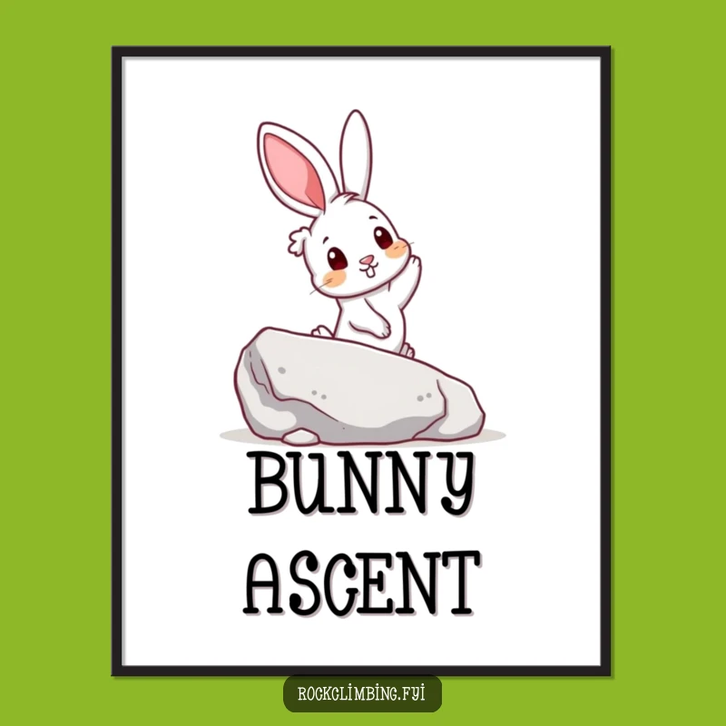 Funny Rabbit Climbing Digital Art: Instant Hilarious Decor for Adventurers