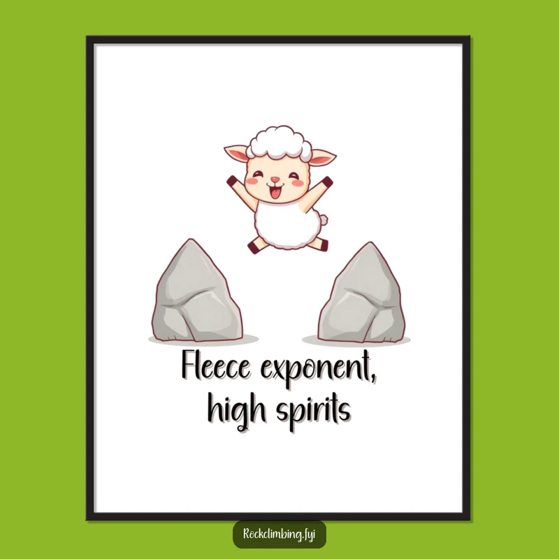 Funny Sheep Leaping Digital Art: Pure Bliss, Humorous Wall Decor Gift