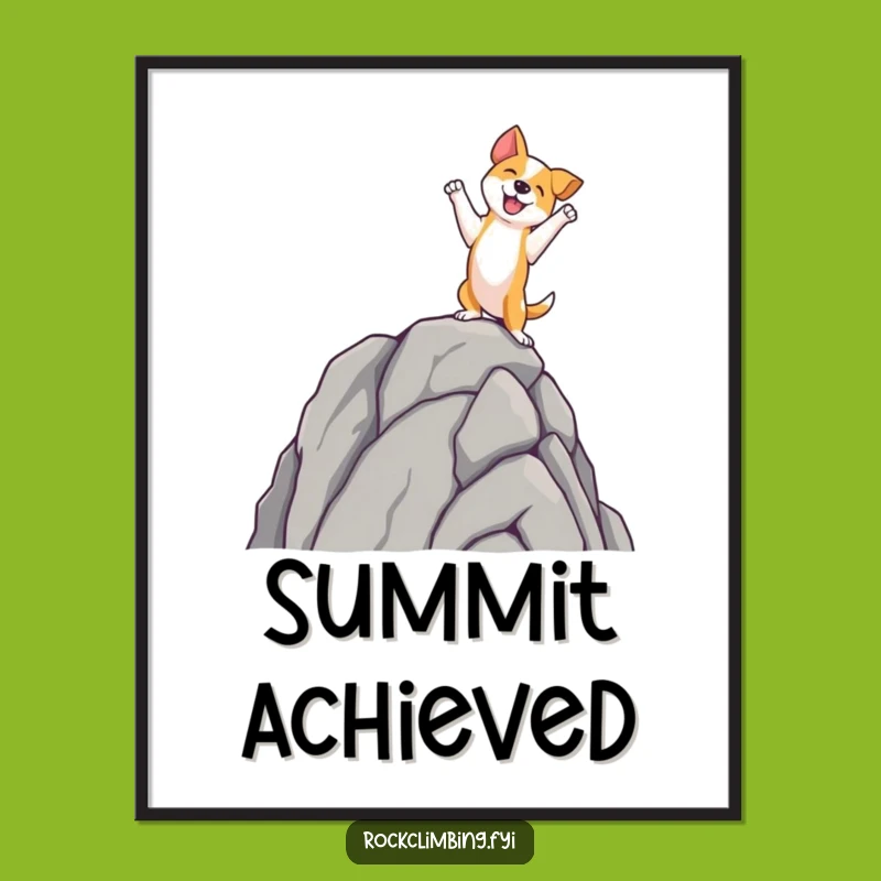 Funny Dog Summit Digital Art: Joyful Canine Victory, Instant Funny Gift Download