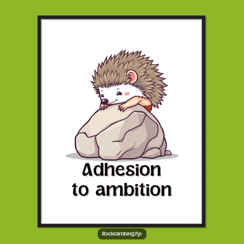 Funny Hedgehog Climber Digital Art - Instant Tenacity Decor
