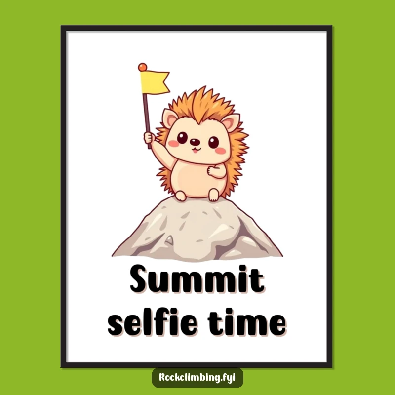 Funny Hedgehog Summit Digital Art: Instant Triumph for Your Walls