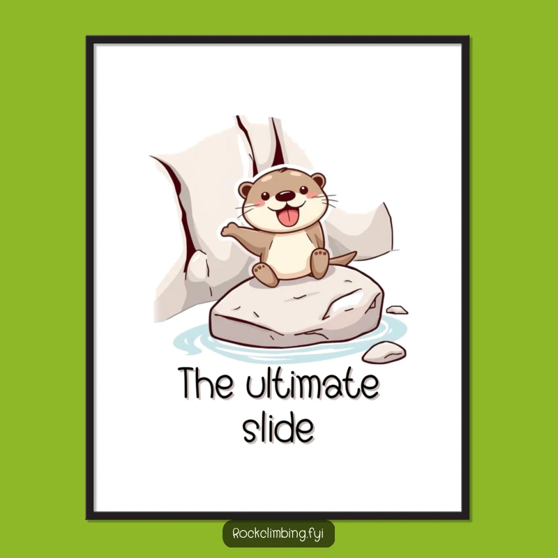 Funny Otter Sliding Digital Art: Hilarious Playful Decor for Instant Download