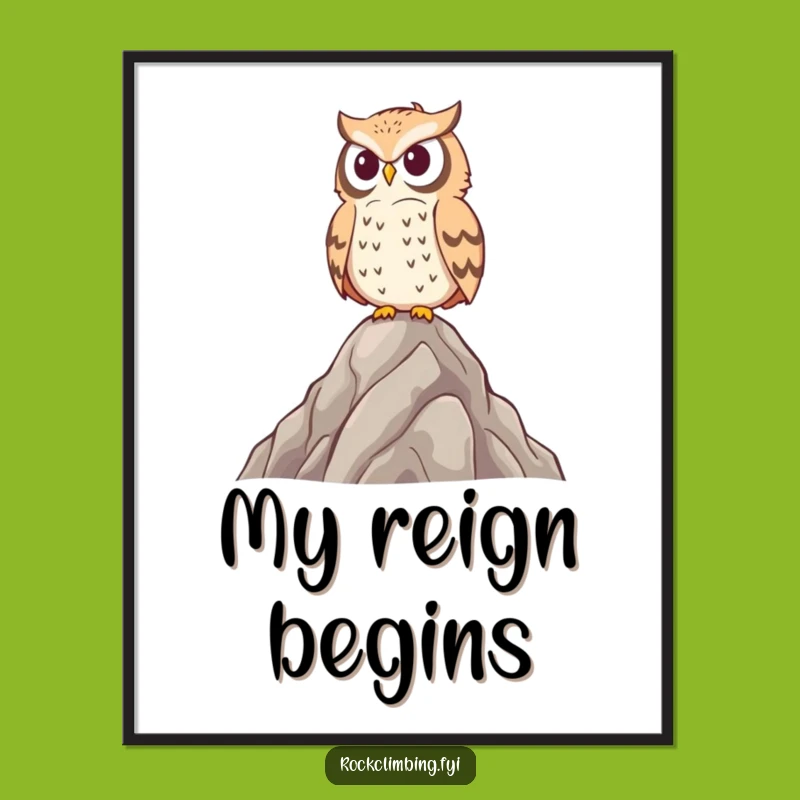 Funny Proud Owl Peak Surveyor Digital Art - Instant Download for Hilarious Decor