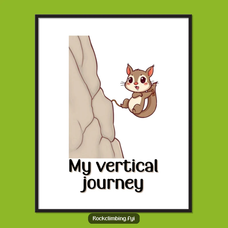 Funny Squirrel Ascent Digital Print: Hilarious Motivational Art for Any Space