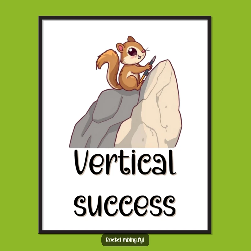 Funny Squirrel Rock Climber Digital Art: Instant Inspiration - A Downloadable Funny Gift