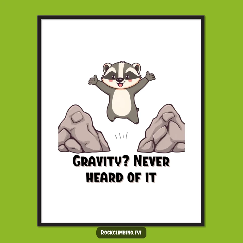 Funny Brave Badger Leaping Digital Art Print - High-Res Wall Decor Gift