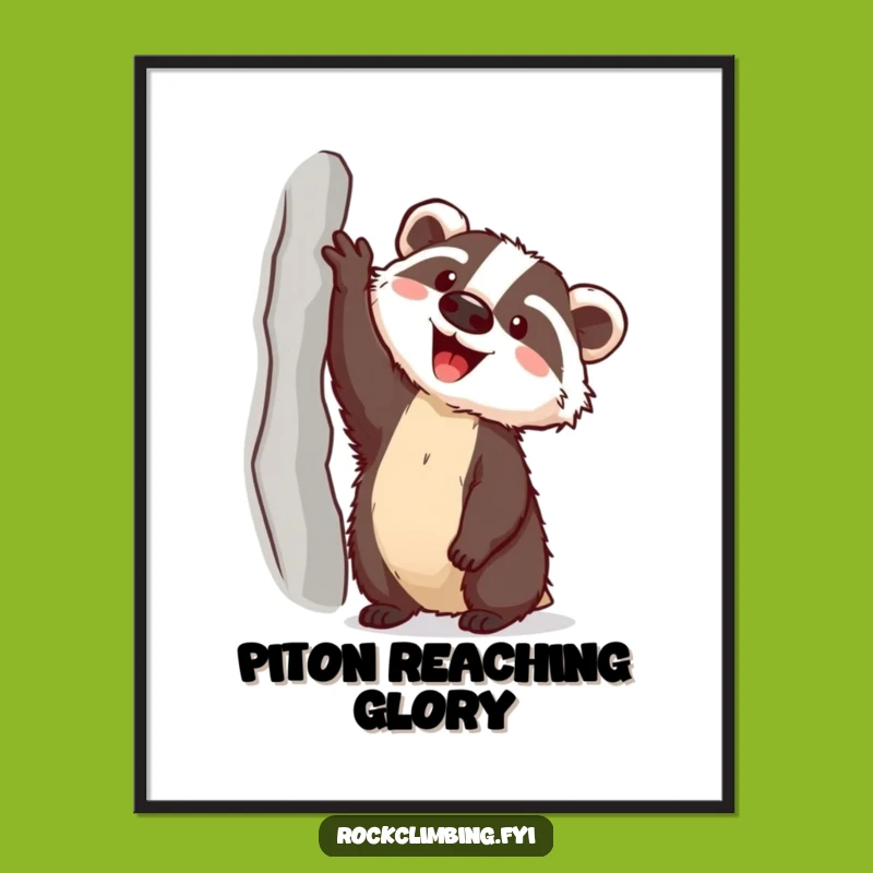 Funny Badger Climbing Digital Art: Instant Hilarious Decor for Adventurers