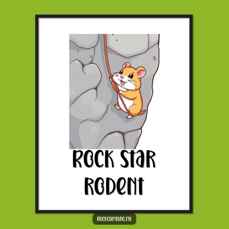 Funny Hamster Rappelling Digital Art: Instant Hilarious Decor, Perfect Funny Gift